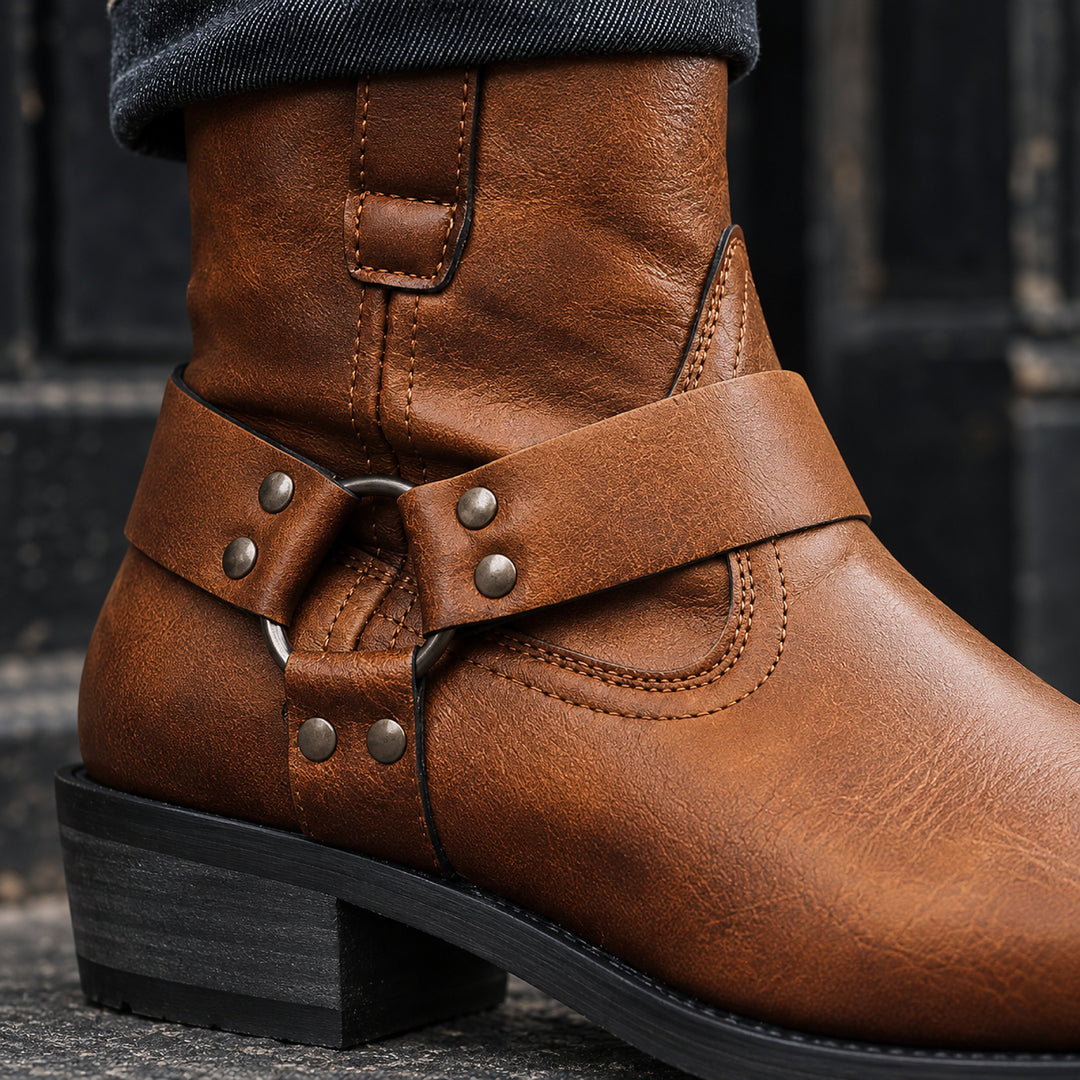 Cheyenne Harness Moto Boot — Brown