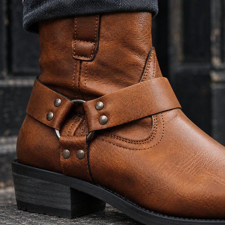 Cheyenne Harness Moto Boot — Brown