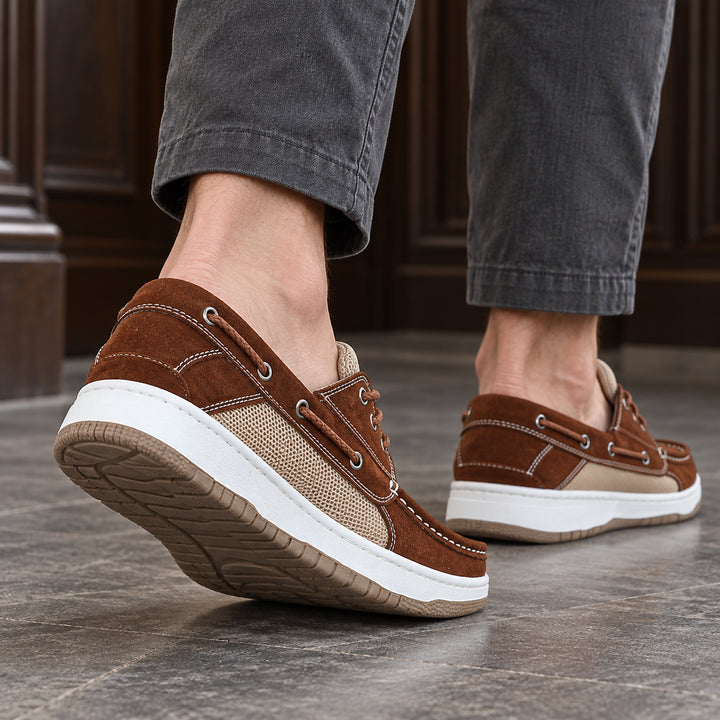 Hyannis Suede Deck Sneaker — Brown