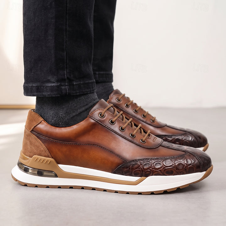 Bremont Patina Leather Sneaker — Brown
