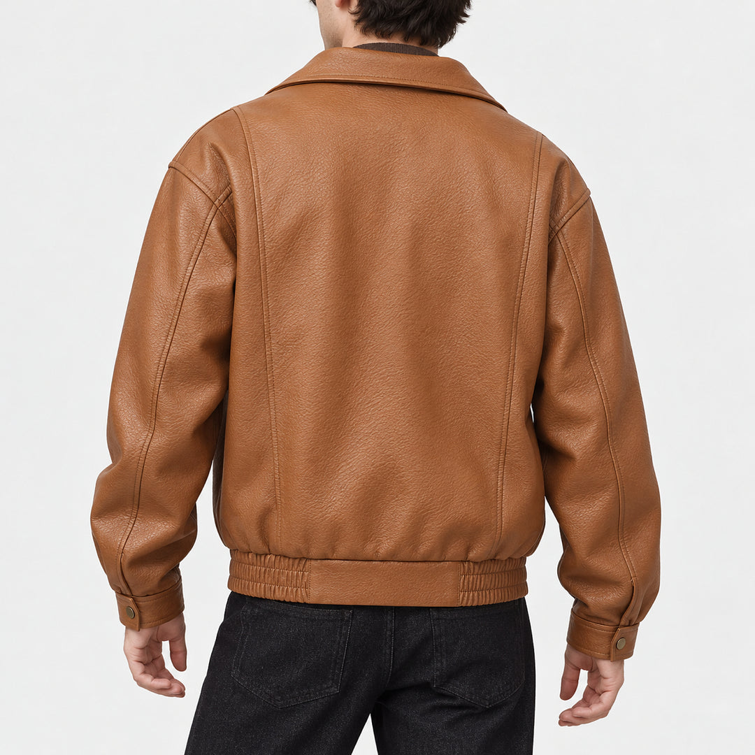 Riderline Matte Bomber Jacket — Brown