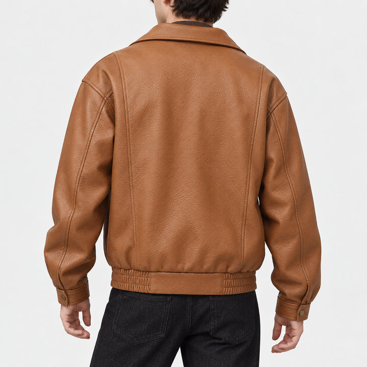 Riderline Matte Bomber Jacket — Brown