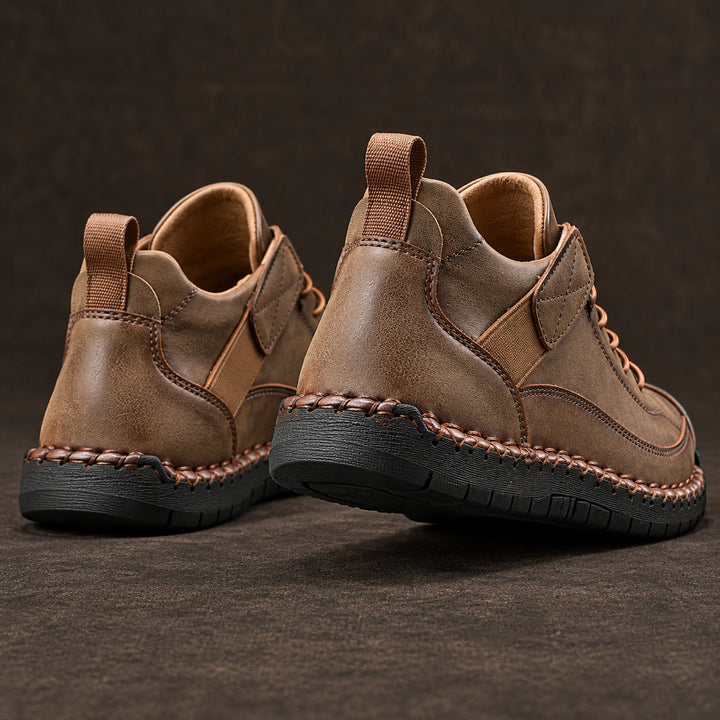 Wexford Hand-Stitched Leather Sneaker — Brown