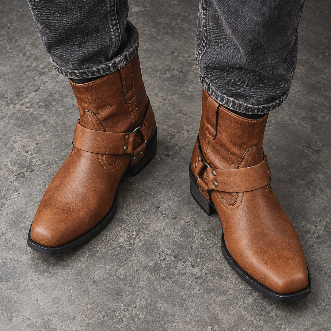 Cheyenne Harness Moto Boot — Brown