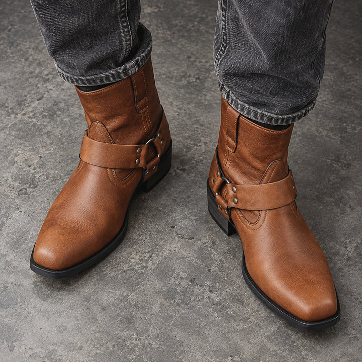 Cheyenne Harness Moto Boot — Brown