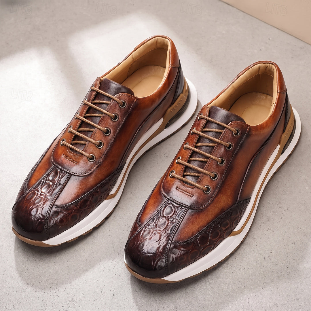 Bremont Patina Leather Sneaker — Brown