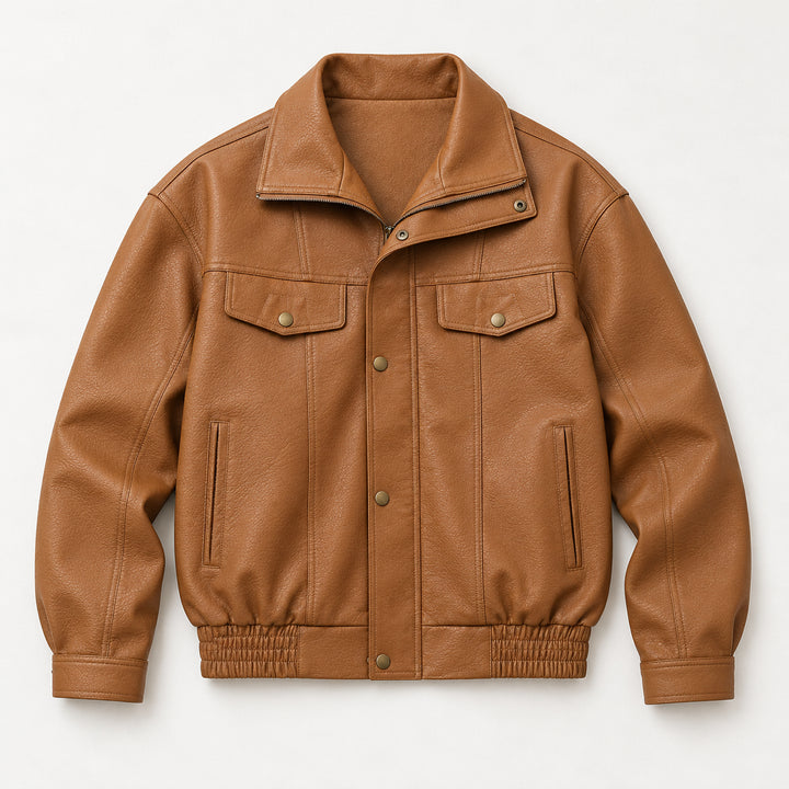 Riderline Matte Bomber Jacket — Brown