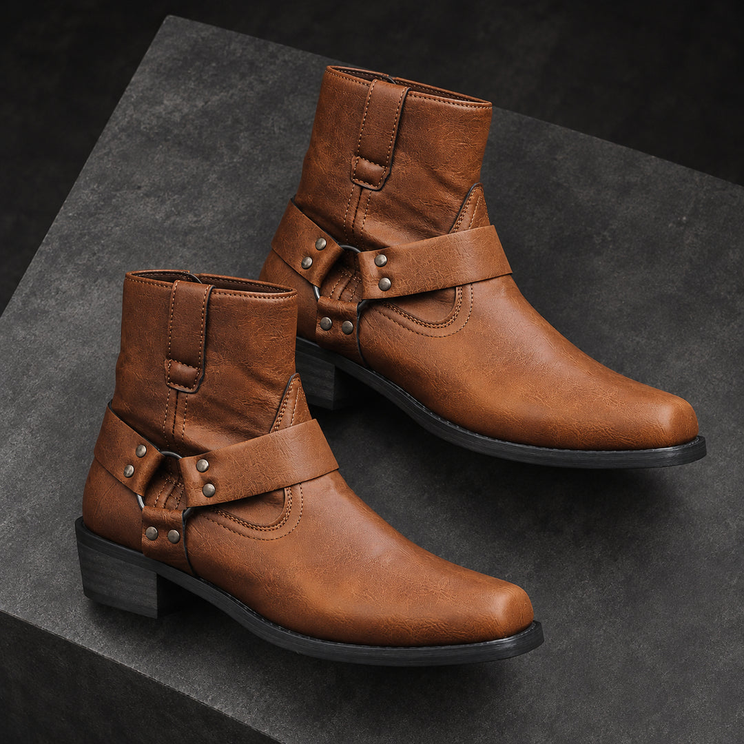 Cheyenne Harness Moto Boot — Brown
