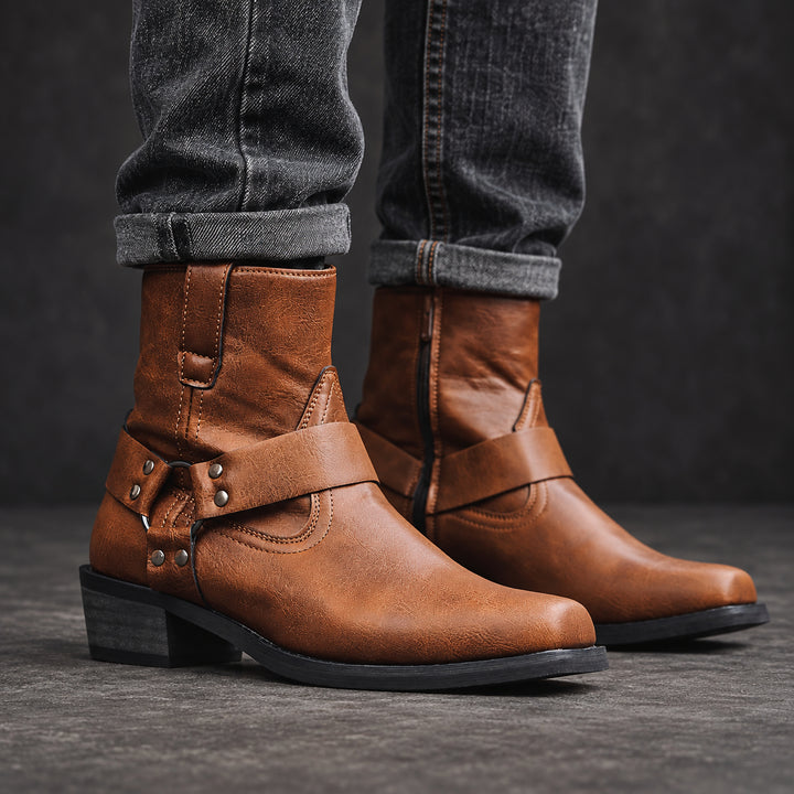 Cheyenne Harness Moto Boot — Brown