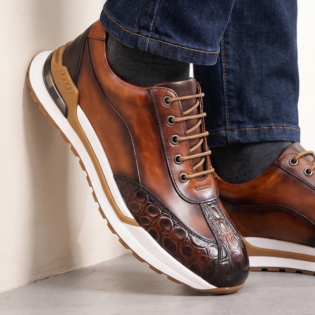 Bremont Patina Leather Sneaker — Brown