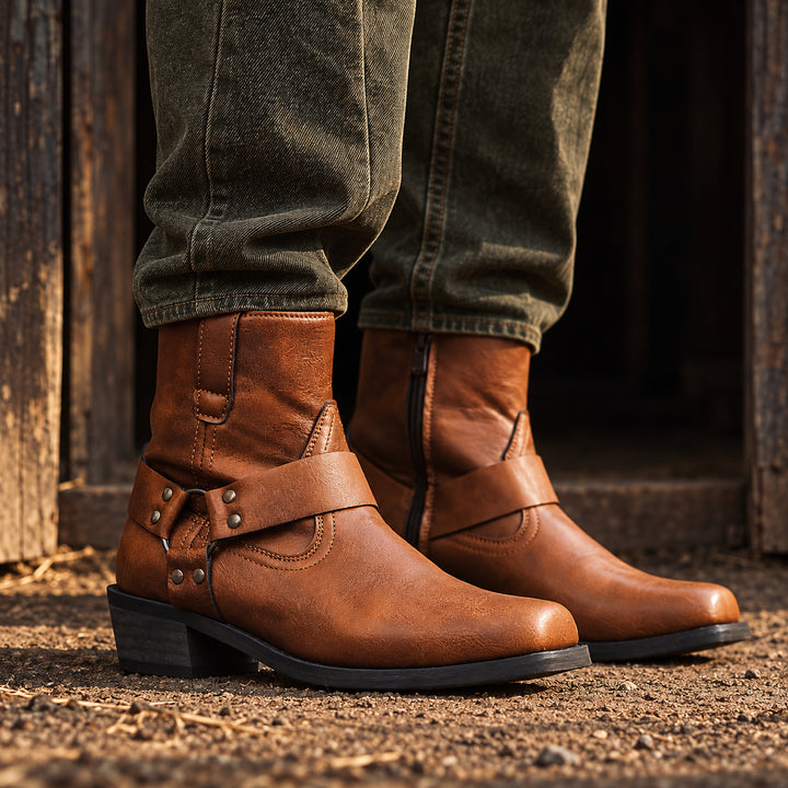 Cheyenne Harness Moto Boot — Brown