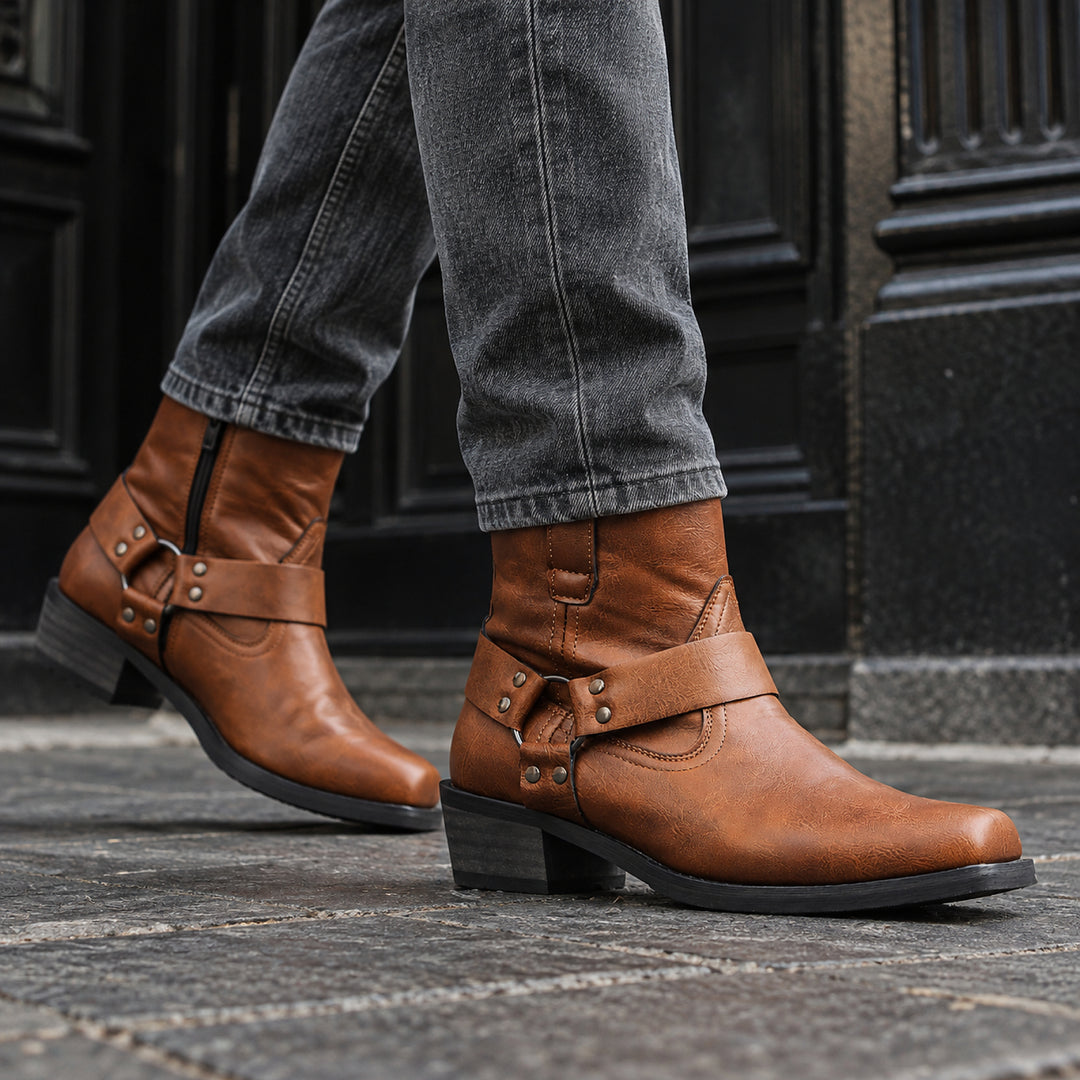 Cheyenne Harness Moto Boot — Brown