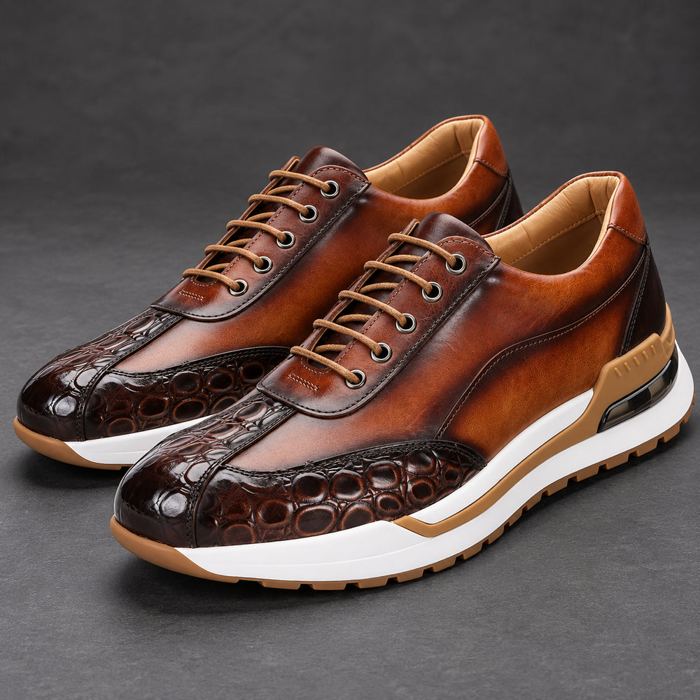 Bremont Patina Leather Sneaker — Brown