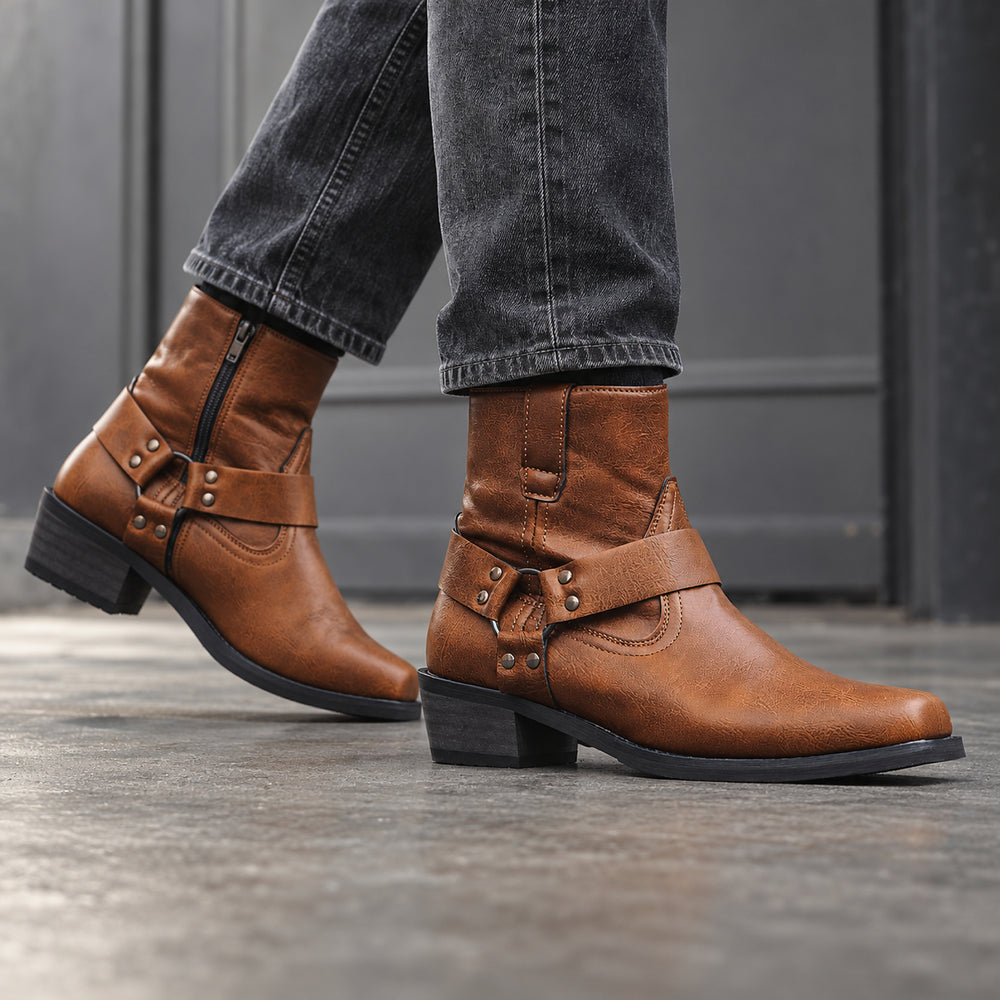 Cheyenne Harness Moto Boot — Brown