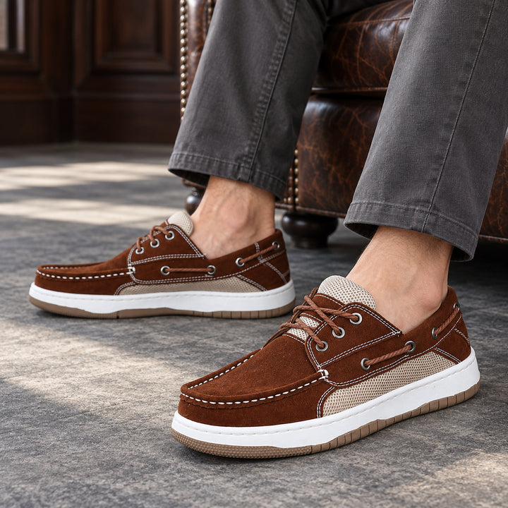 Hyannis Suede Deck Sneaker — Brown