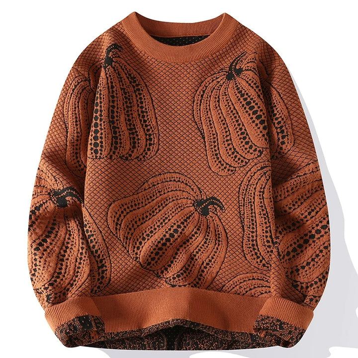 Classic Pumpkin-Patch Textured Sweater