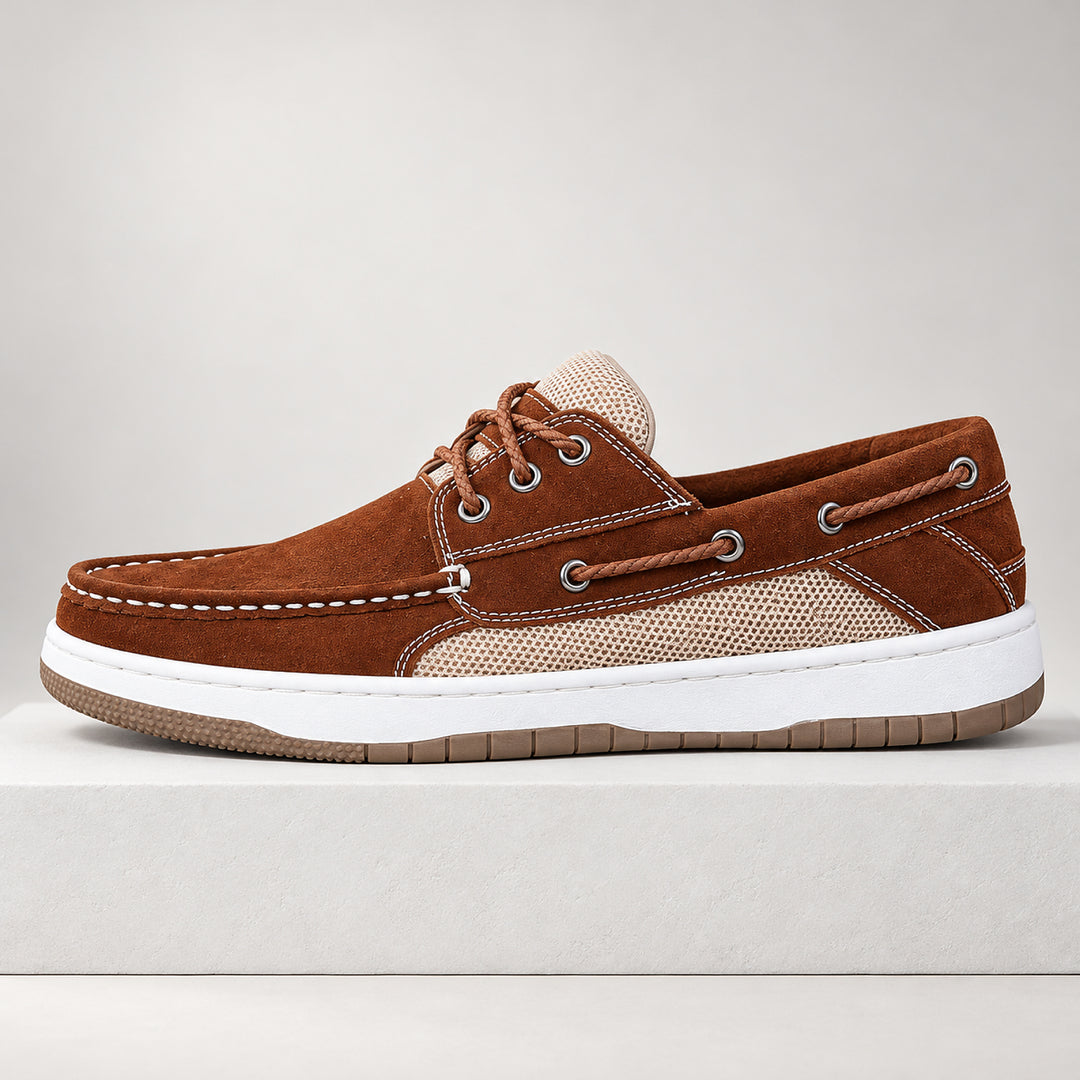 Hyannis Suede Deck Sneaker — Brown