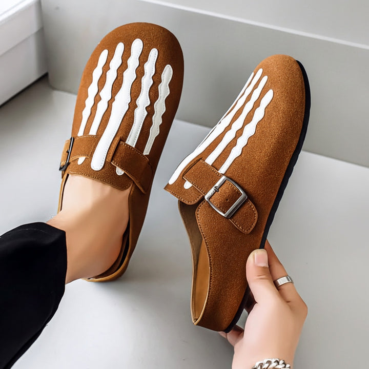 Marrow Buckle Clog Mule — Brown