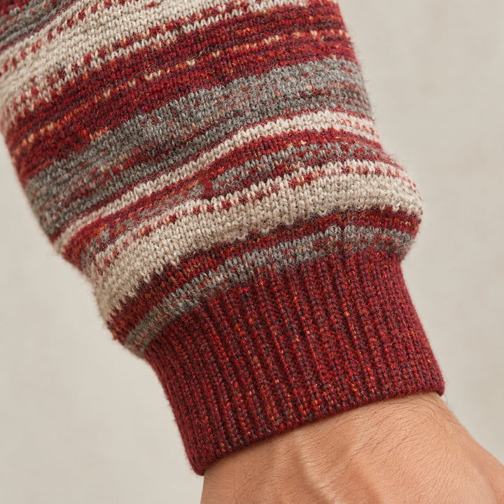 Birchwood Vintage Stripe Sweater — Burgundy