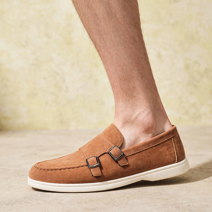 Cloister Double-Buckle Suede Loafer