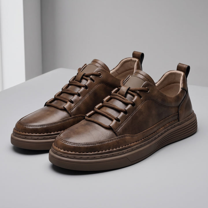 Belmont Minimalist Leather Sneaker — Chestnut