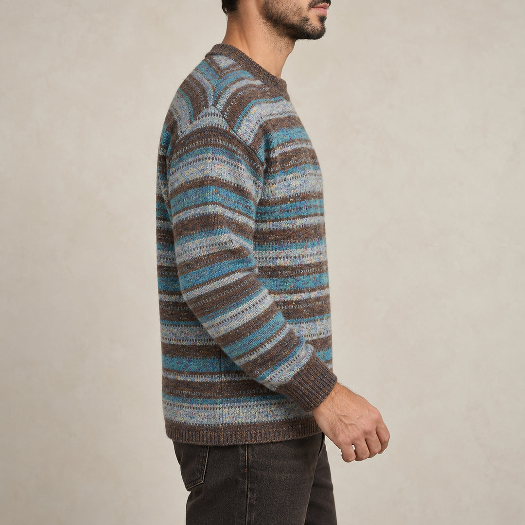 Birchwood Vintage Stripe Sweater — Coastal Blue