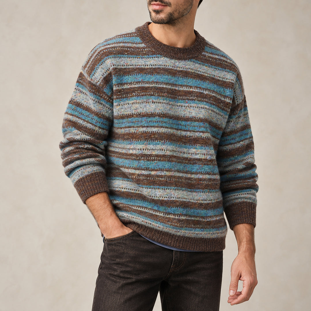 Birchwood Vintage Stripe Sweater — Coastal Blue