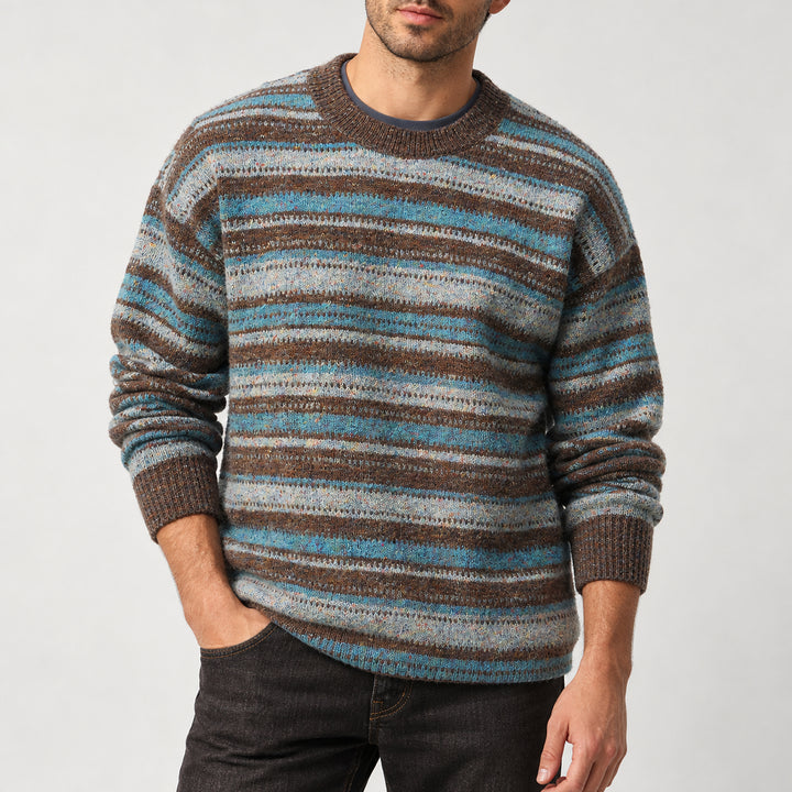 Birchwood Vintage Stripe Sweater — Coastal Blue