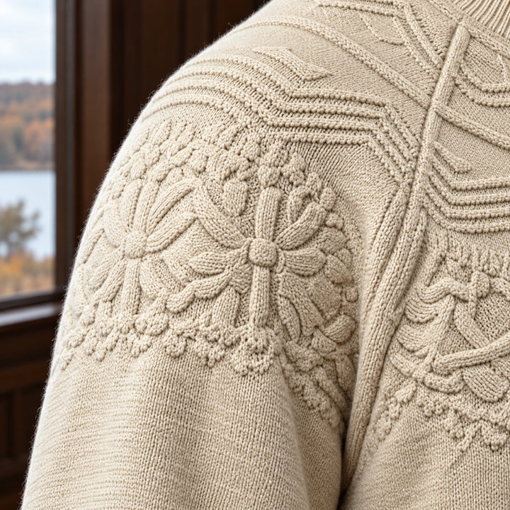 Bergen Textured Knit Jacket — Cream