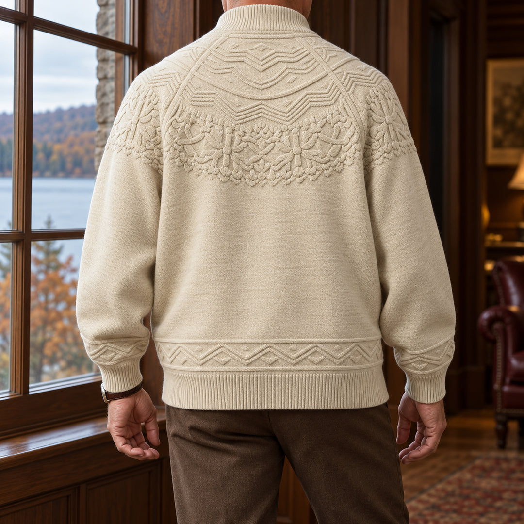 Bergen Textured Knit Jacket — Cream