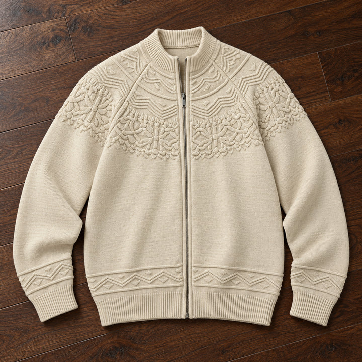 Bergen Textured Knit Jacket — Cream
