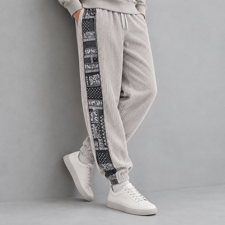 Bandera Paisley Corduroy Joggers — Cream