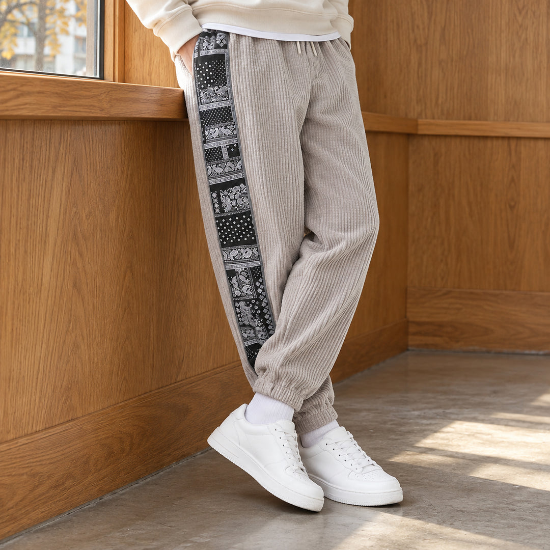 Bandera Paisley Corduroy Joggers — Cream
