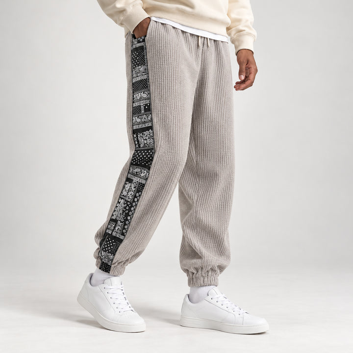 Bandera Paisley Corduroy Joggers — Cream