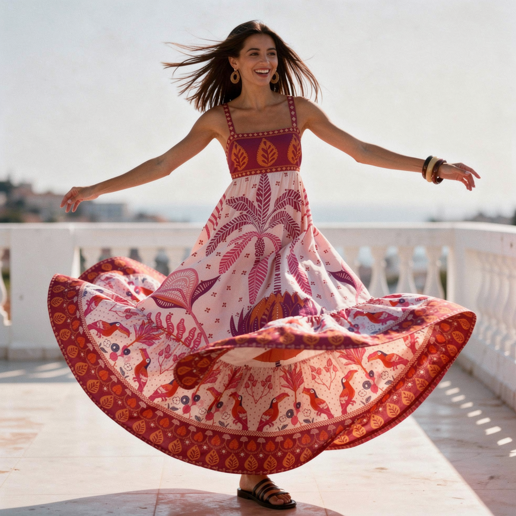 Tulum Folk Maxi Dress