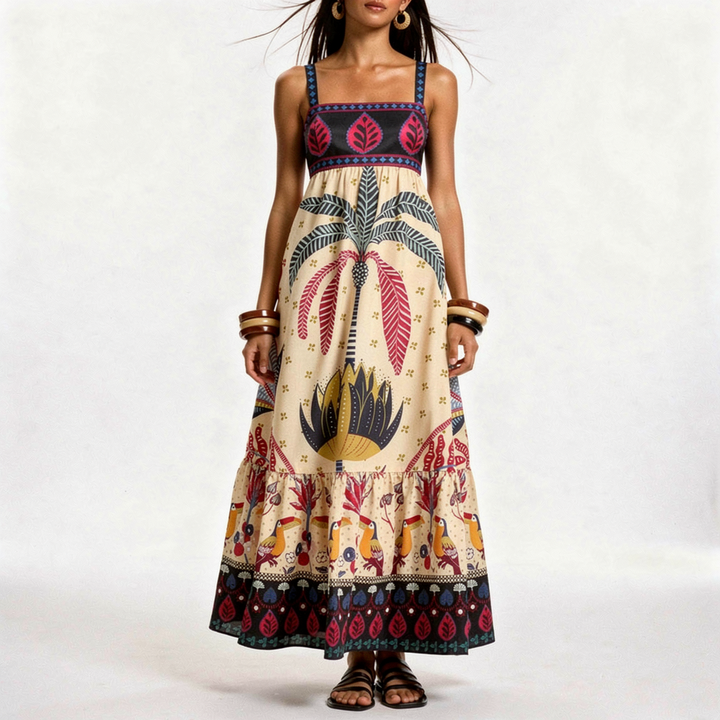 Tulum Folk Maxi Dress