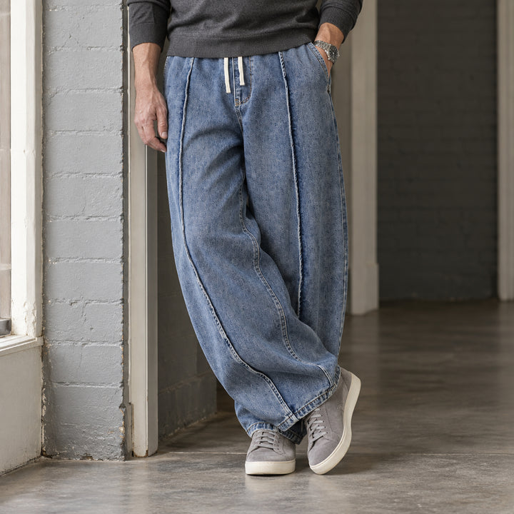Sunday Balloon-Leg Denims — Denim Blue