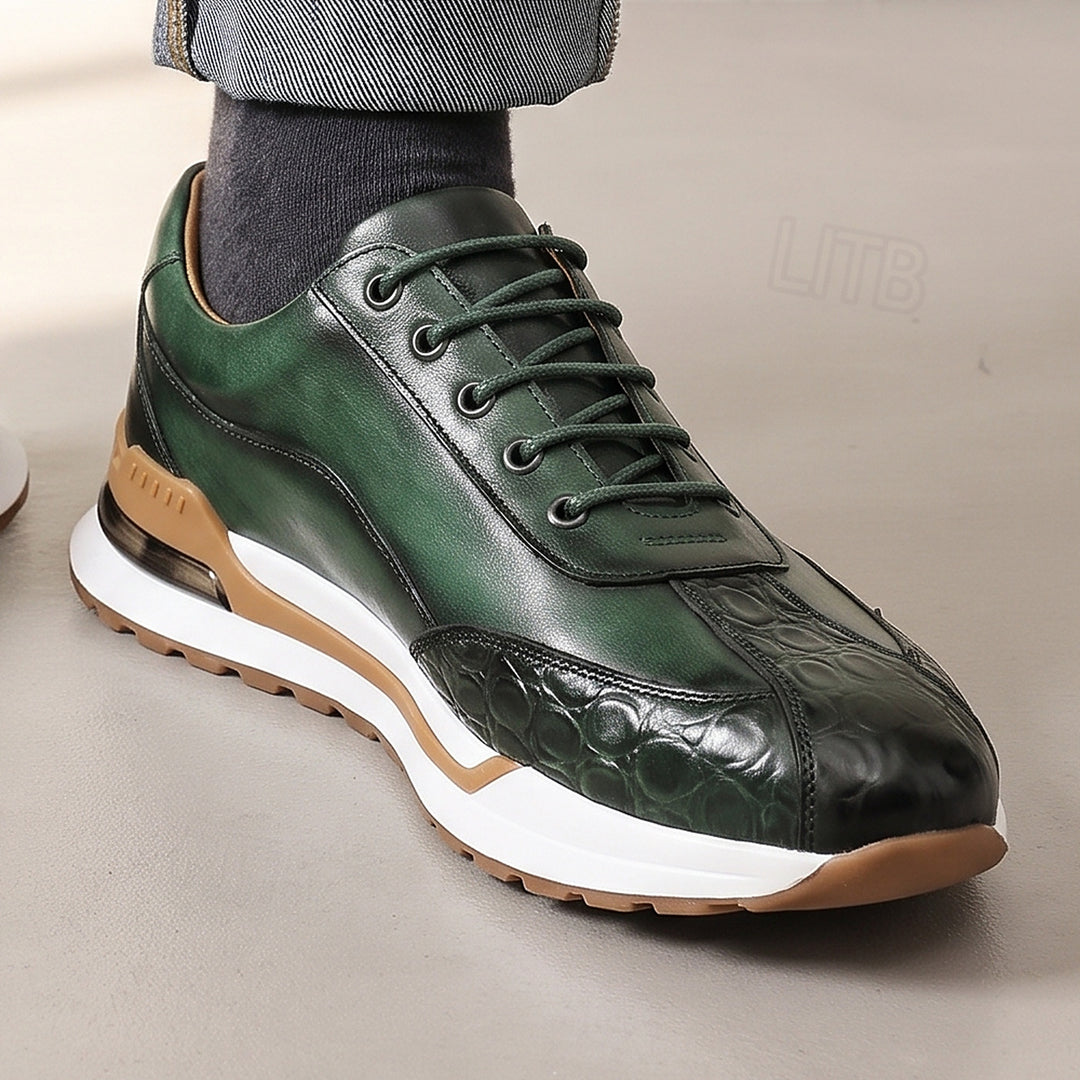 Bremont Patina Leather Sneaker — Forest Green