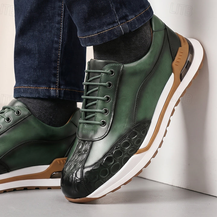 Bremont Patina Leather Sneaker — Forest Green