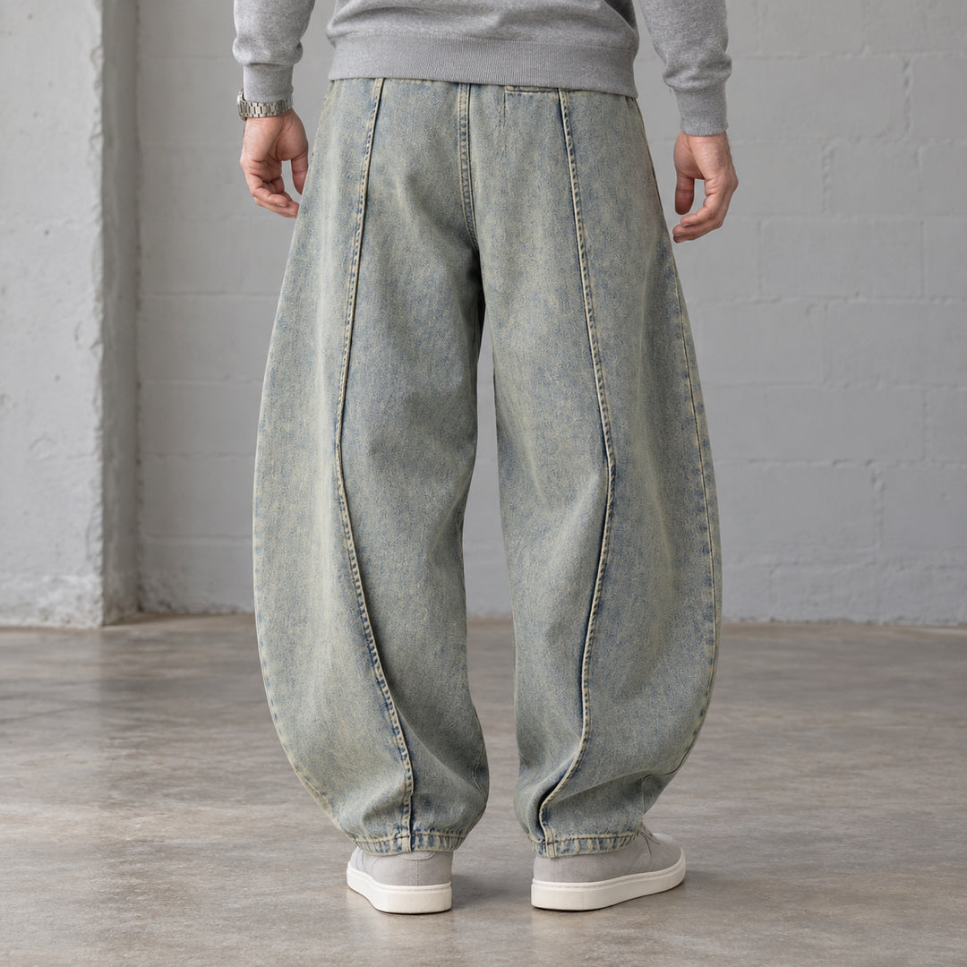 Sunday Balloon-Leg Denims — Gray