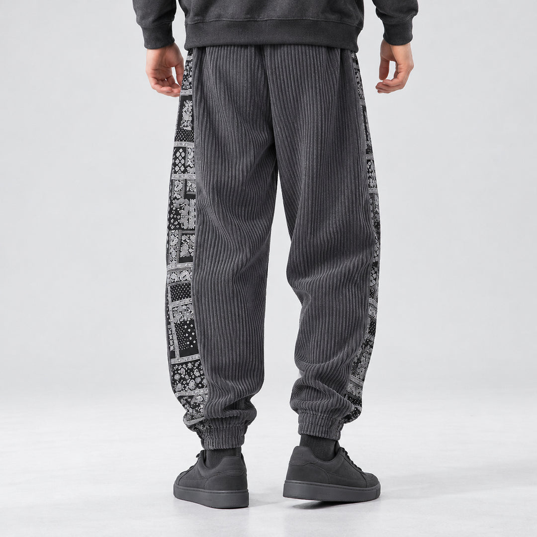 Bandera Paisley Corduroy Joggers — Gray