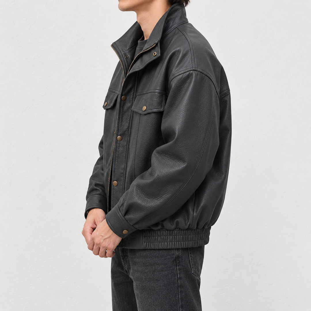 Riderline Matte Bomber Jacket — Gray