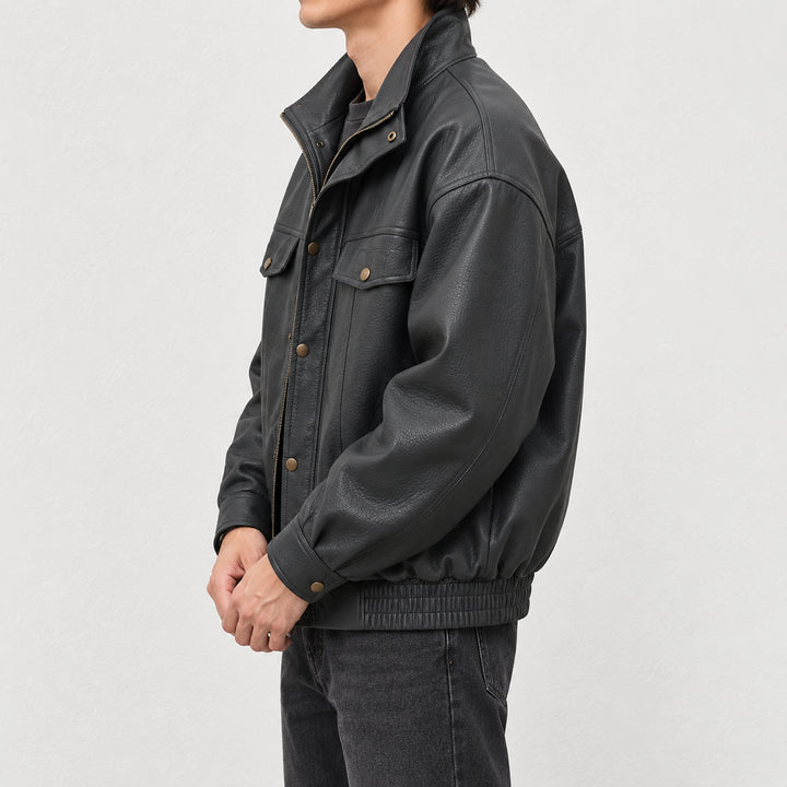 Riderline Matte Bomber Jacket — Gray