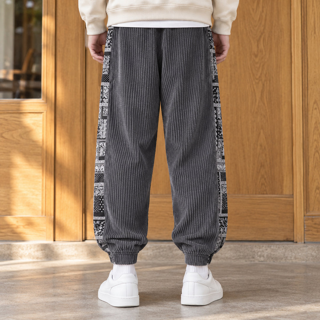 Bandera Paisley Corduroy Joggers — Gray