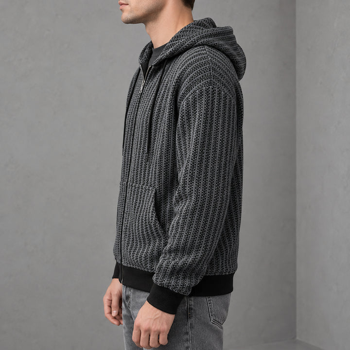 Thornton Knit Hooded Jacket — Gray