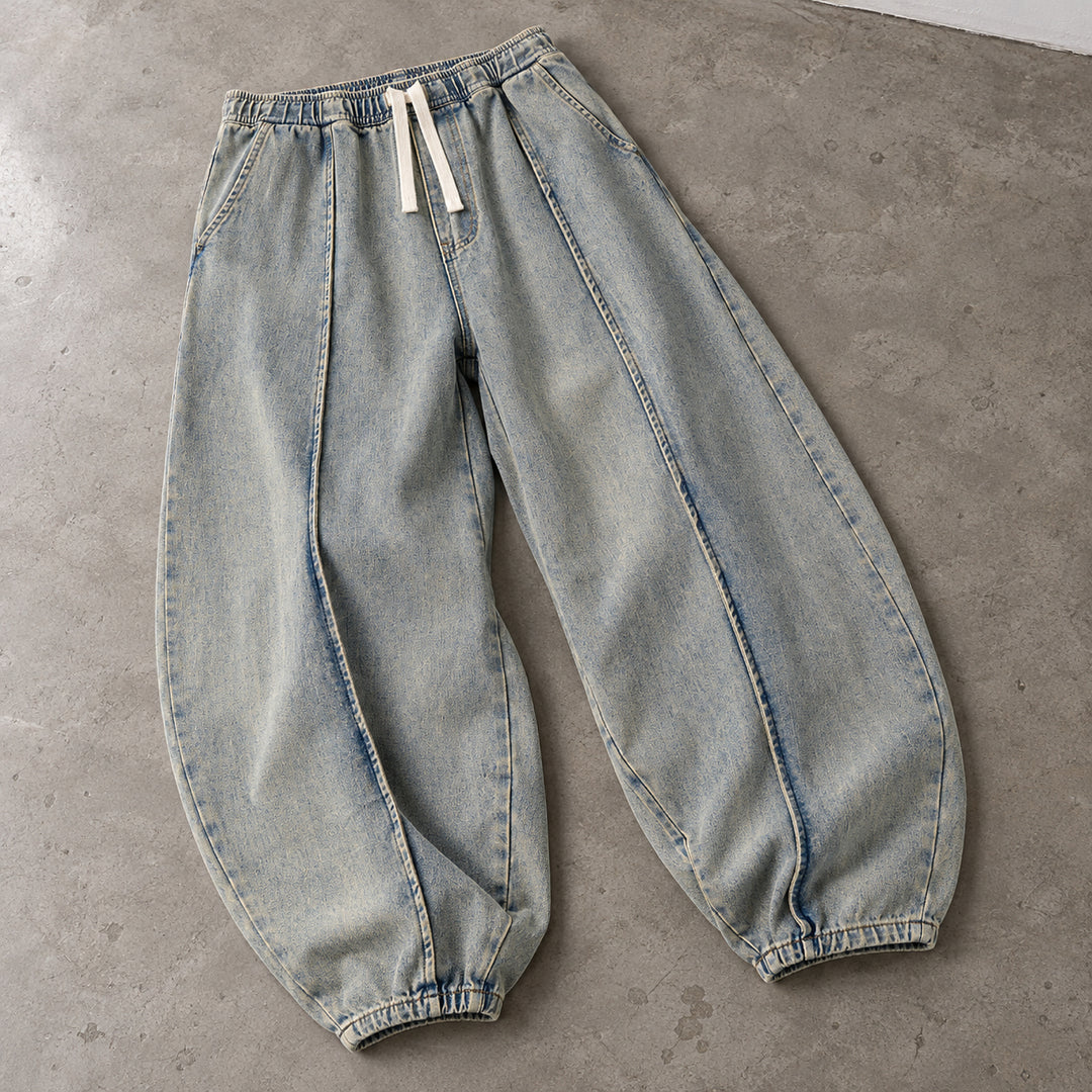 Sunday Balloon-Leg Denims — Gray