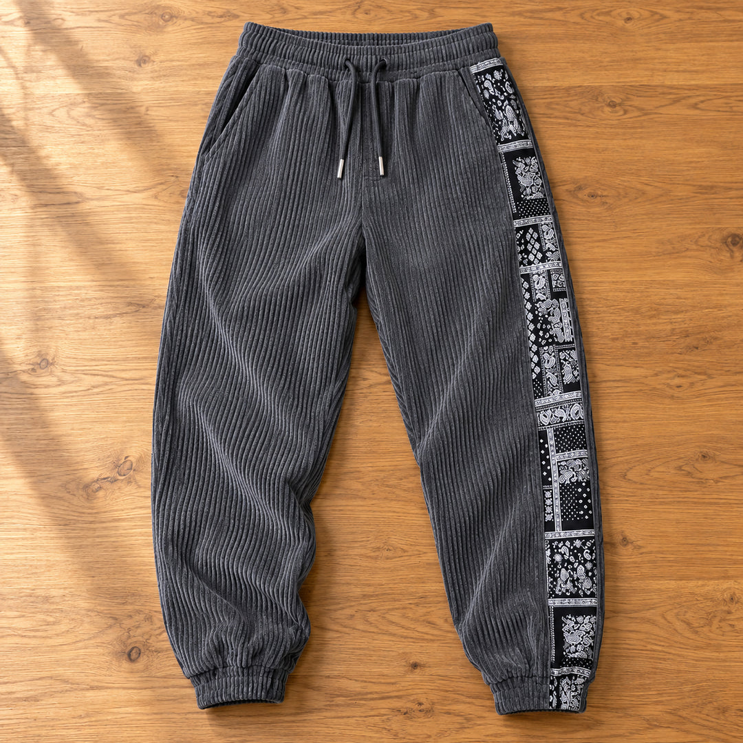 Bandera Paisley Corduroy Joggers — Gray