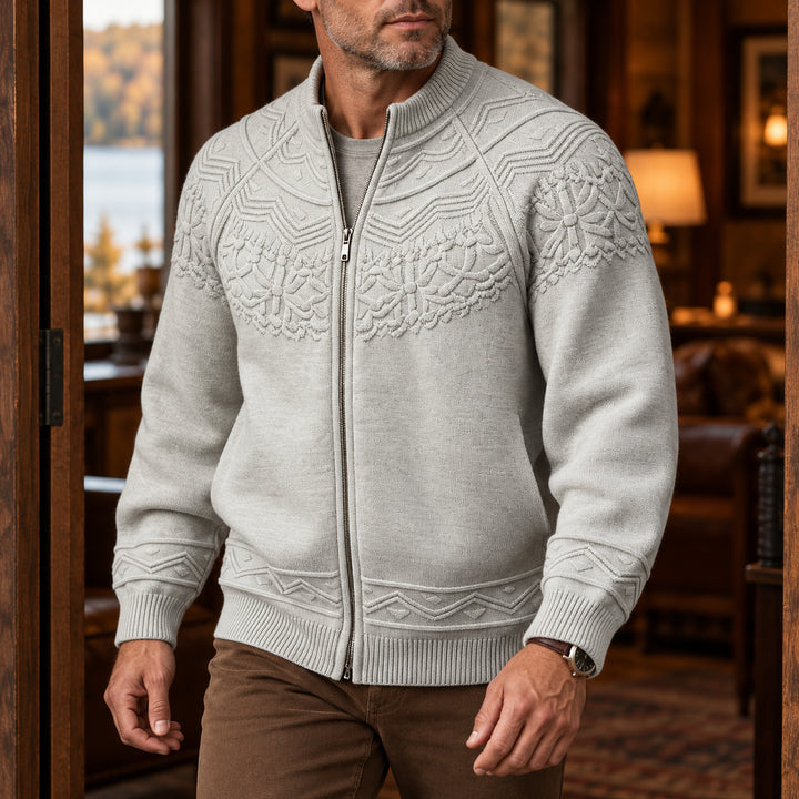 Bergen Textured Knit Jacket — Gray