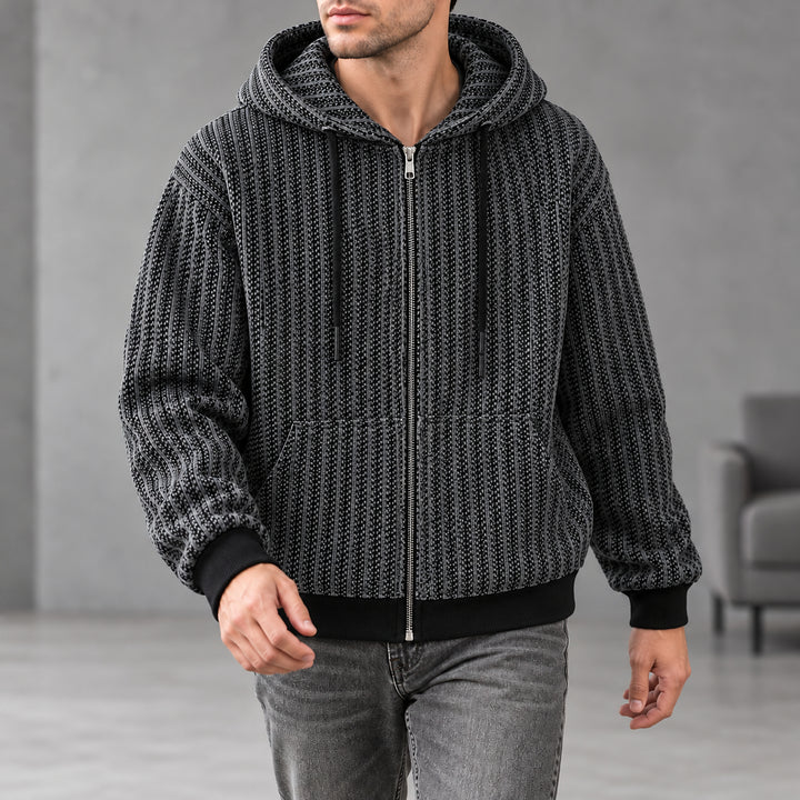 Thornton Knit Hooded Jacket — Gray