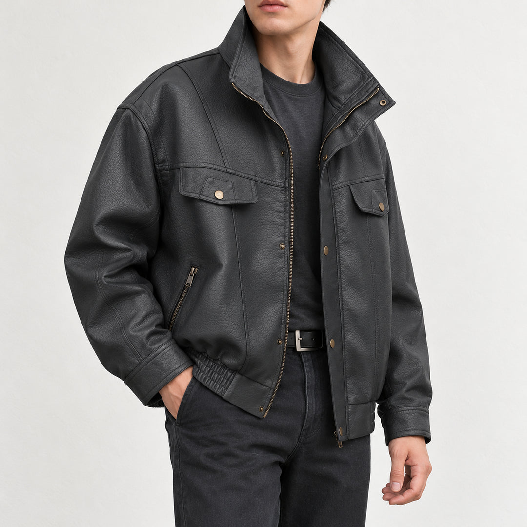 Riderline Matte Bomber Jacket — Gray
